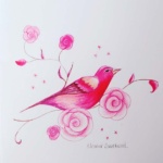 Notecard Red Bird-Eleanor Sweetwood